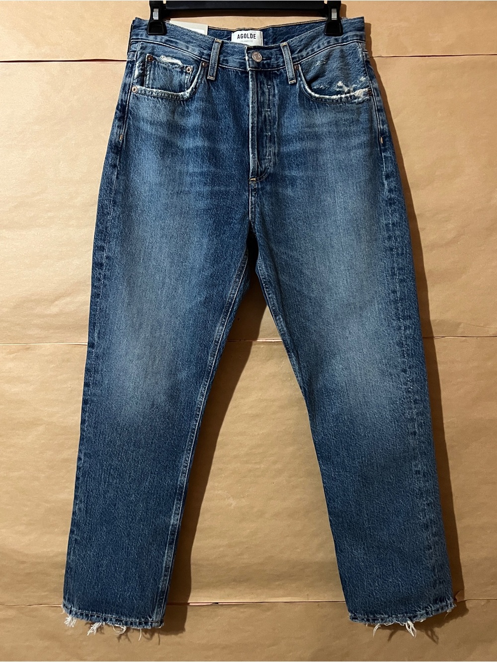 Agolde | NWT Riley Crop High Rise Straight Jeans Frequency Denim Size 27